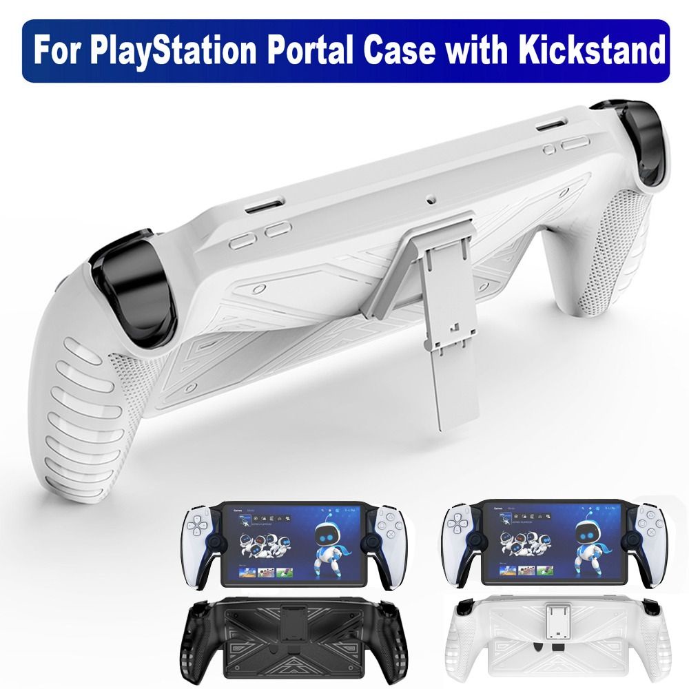 Funda protectora de TPU a prueba de golpes con soporte para Playstation  Portal (blanco)