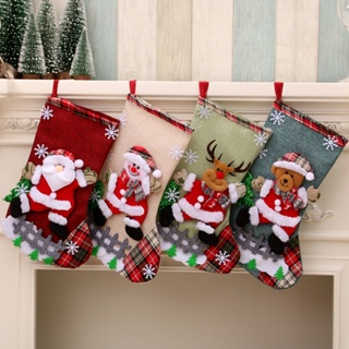 Calcetines de Navidad Unisex con Muñeco de Nieve y Árboles de