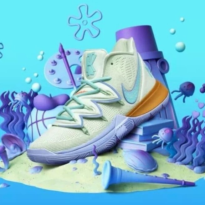 100 Legal Nike Kyrie 5 Bob Esponja Calamardo azul de los hombres