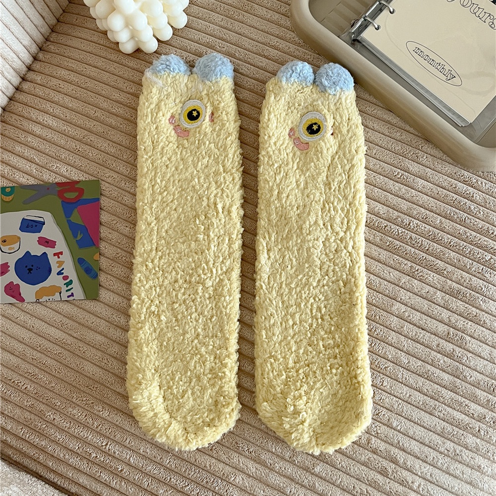 4 Pares De Calcetines De Peluche Para Mujer - Calcetines Térmicos De Invierno Con Diseño De Gatitos, Suaves Y Antideslizantes
