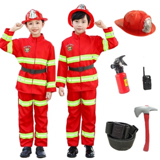 Mud Pie Conjunto de disfraz de bombero para niños, edades de 3 a 6 años,  Rojo 