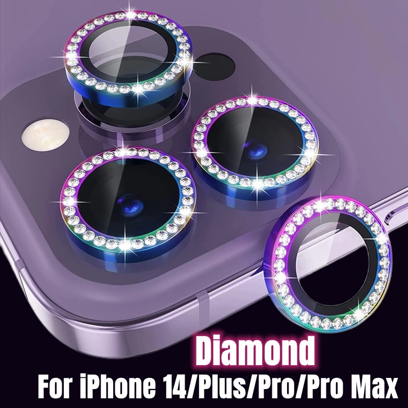 Protector De Cámara De Diamante Para iPhone 14 15 Pro Max Pantalla De Metal  Cubierta De Lente PlusLens Glass