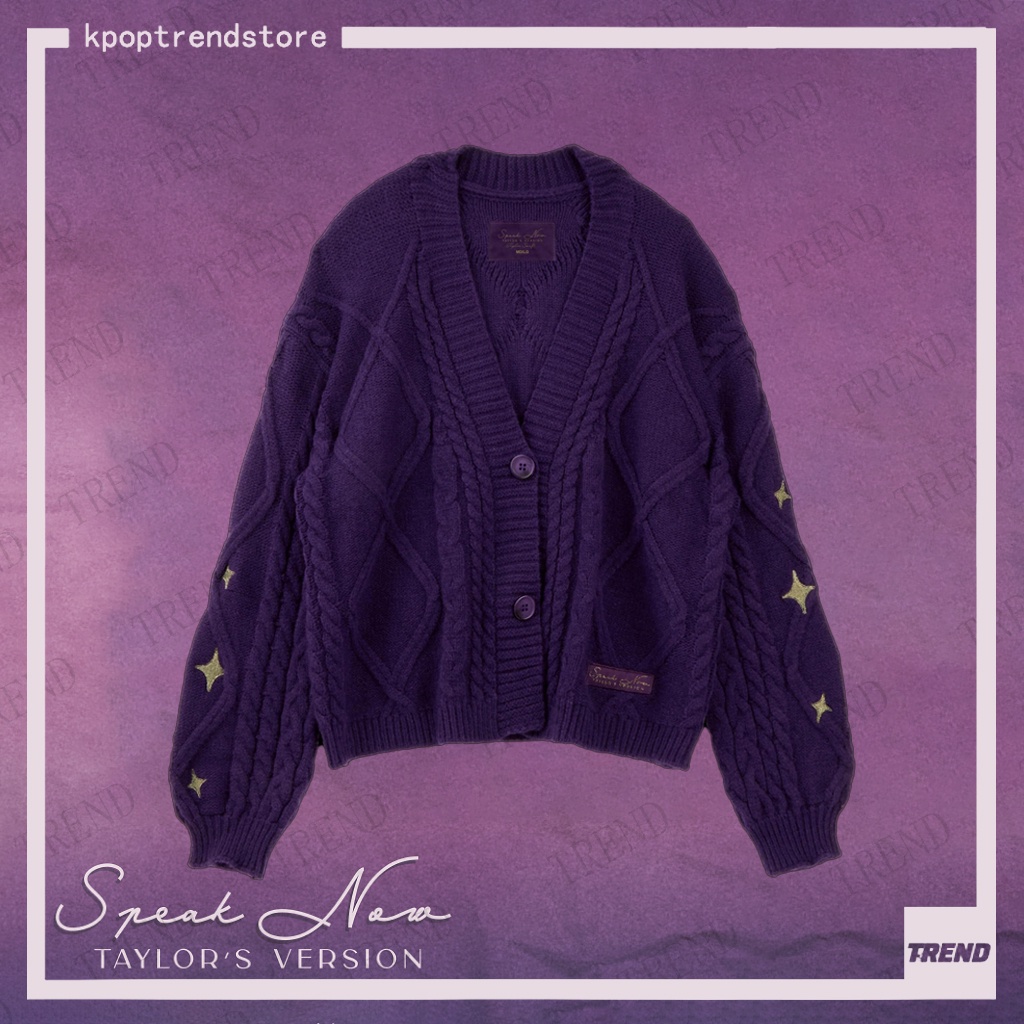 Taylor Swift Speak Now (Versión De) Merch Púrpura Bordado Cardigan