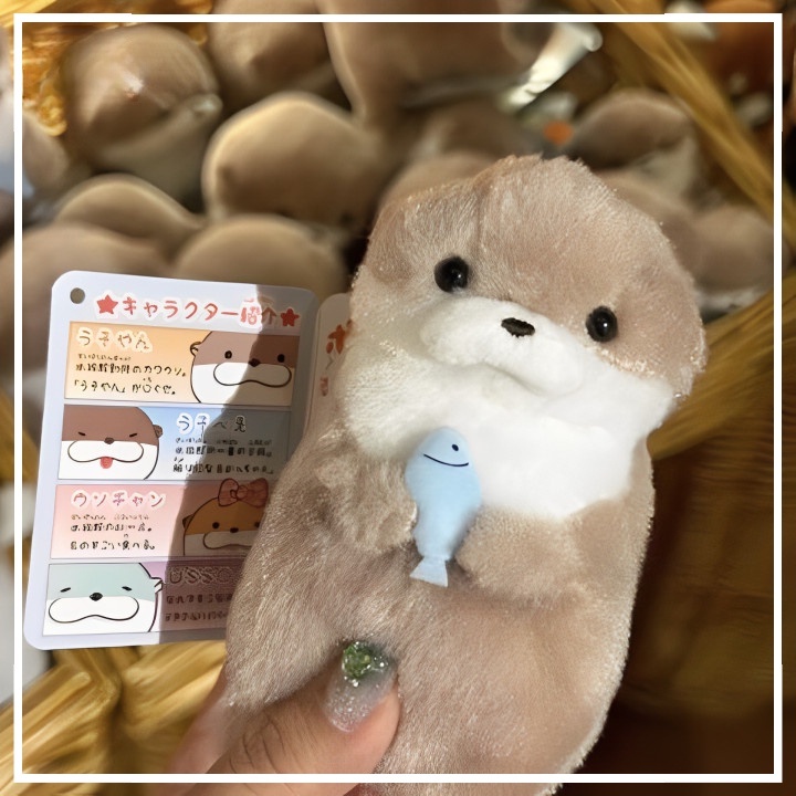 Juguete de peluche de nutria para niños, animales realistas, abrazo de  pescado, comida Kawaii, regalo de cumpleaños - AliExpress