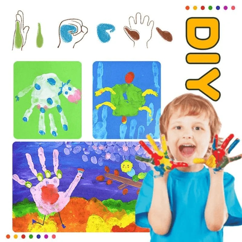 Pintura para dedos lavable para niños, 6 colores, ... – Grandado