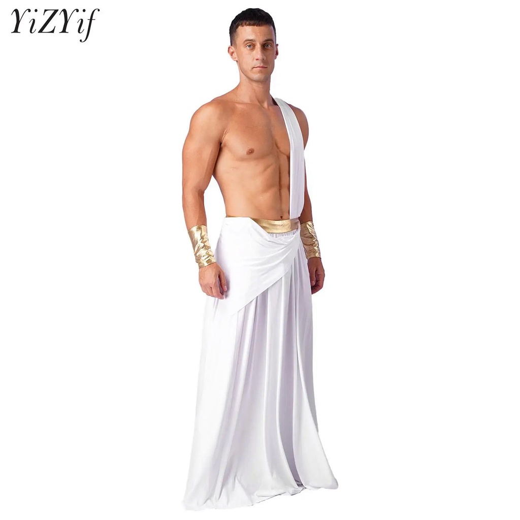 Hombres Toga Dios Griego Disfraz Adulto Halloween Cosplay Fancy Dress  Antigüedad Romana Juego De Rol Gladiador Conjuntos | Shopee México