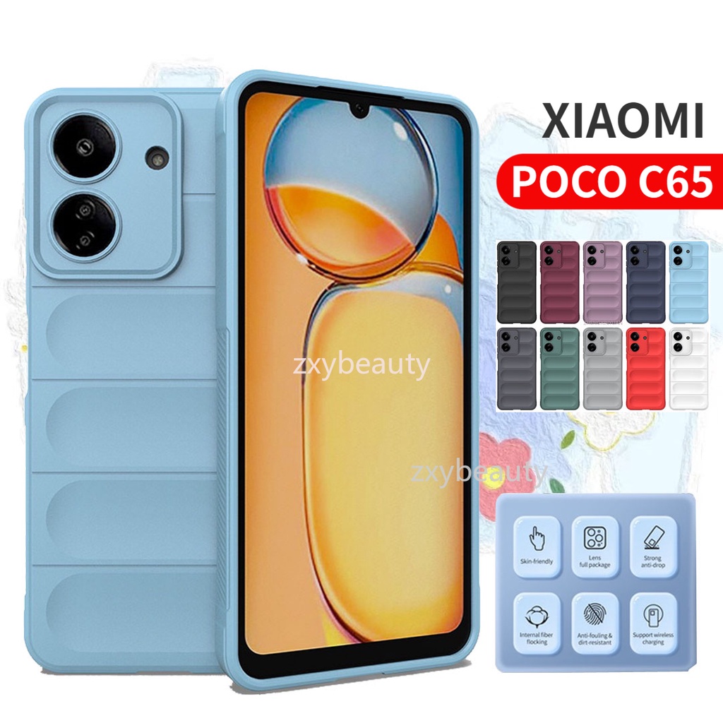 Funda para teléfono Xiaomi Poco C65, carcasa de silicona suave y
