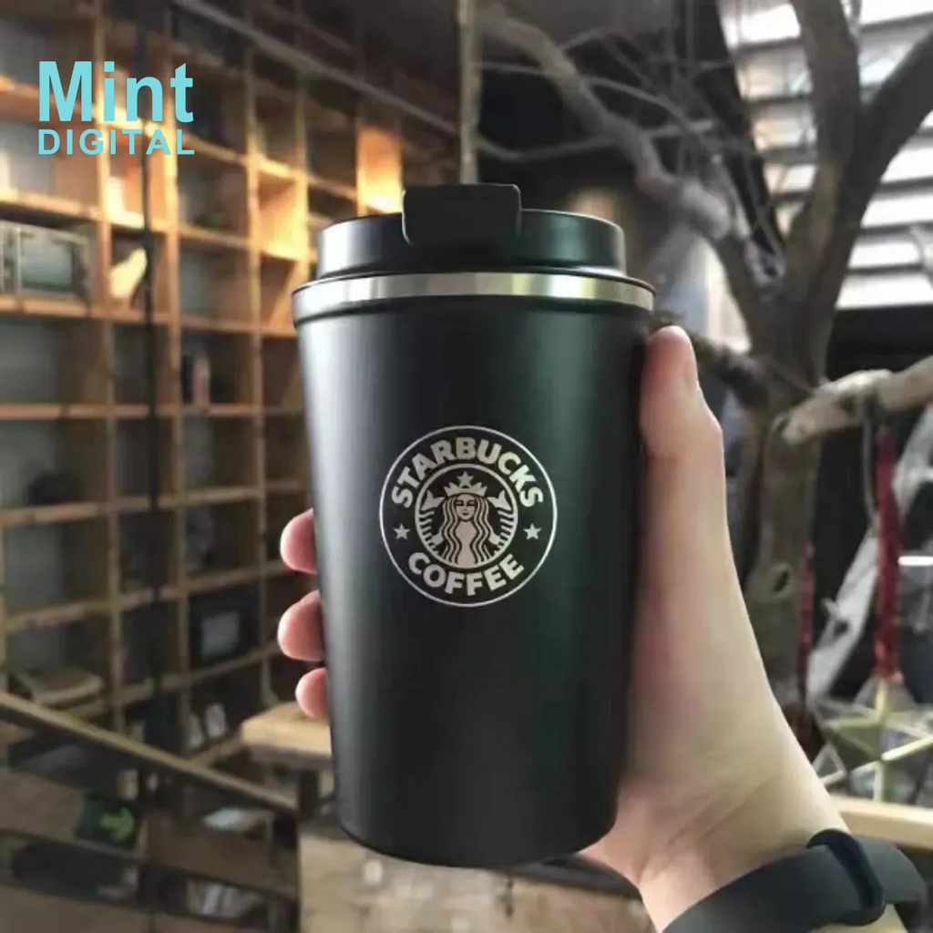 Thermos Isotherme Starbucks Acier Inoxydable – Collection Jungle – Argent/noir/blanc