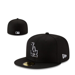  New Era MLB Los Angeles Dodgers Gorra ajustada negra con blanco  59FIFTY : Deportes y Actividades al Aire Libre