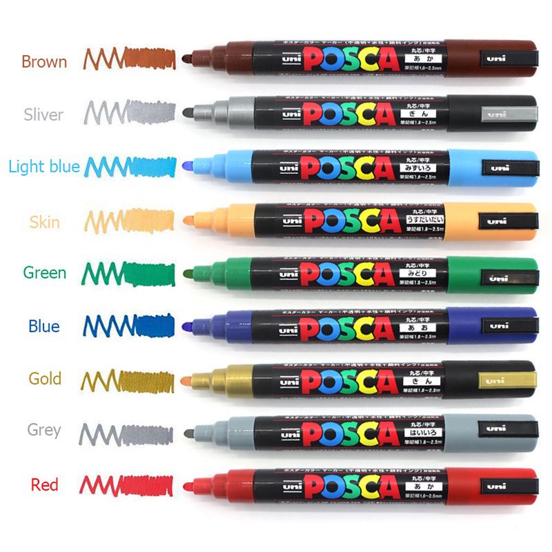 Uni Posca PC-5M/3M/1M pluma de pintura punta media 0,7mm-2,5mm varios ...
