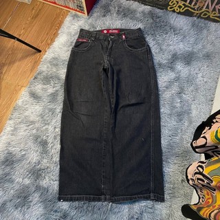 Jeans Unisex De Pierna Ancha Con Estampado Y2K - Estilo Hip Hop, Cintura Alta, Bolsillos Grandes, Moda Gótica Y Vintage