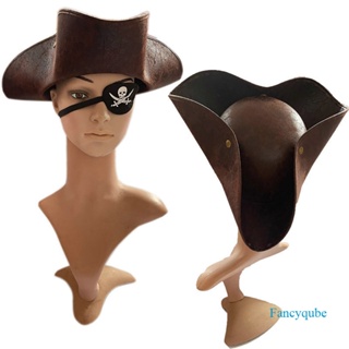 Sombrero de vaquero de cuero, sombrero pirata, tricornio, tamaño ajustable,  sombrero de cuero, pirata, sombrero pirata de mujer, sombrero negro,  sombrero de festival, tricornio de cuero -  México