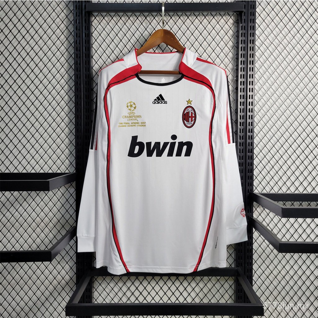 6680607 Retro AC MILAN I KAKA Classic White Long Sleeve 2007 camisa de