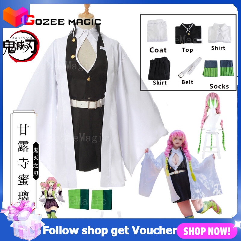 Anime Demon Slayer Kanroji Mitsuri Traje Completo Mujeres Niños Ropa ...