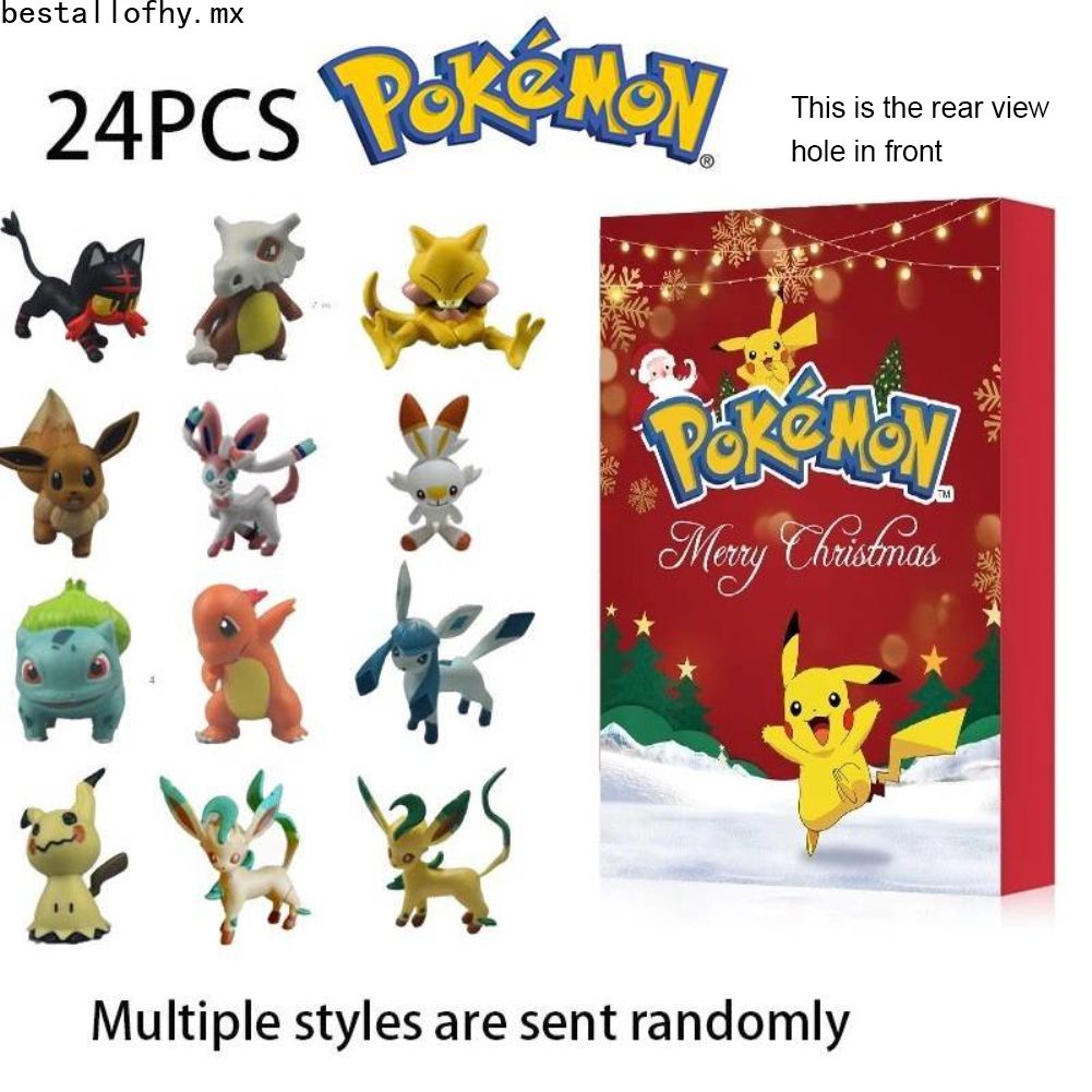 24 Unids Pokemon Navidad Calendario De Adviento Caja Pikachu Figuras De