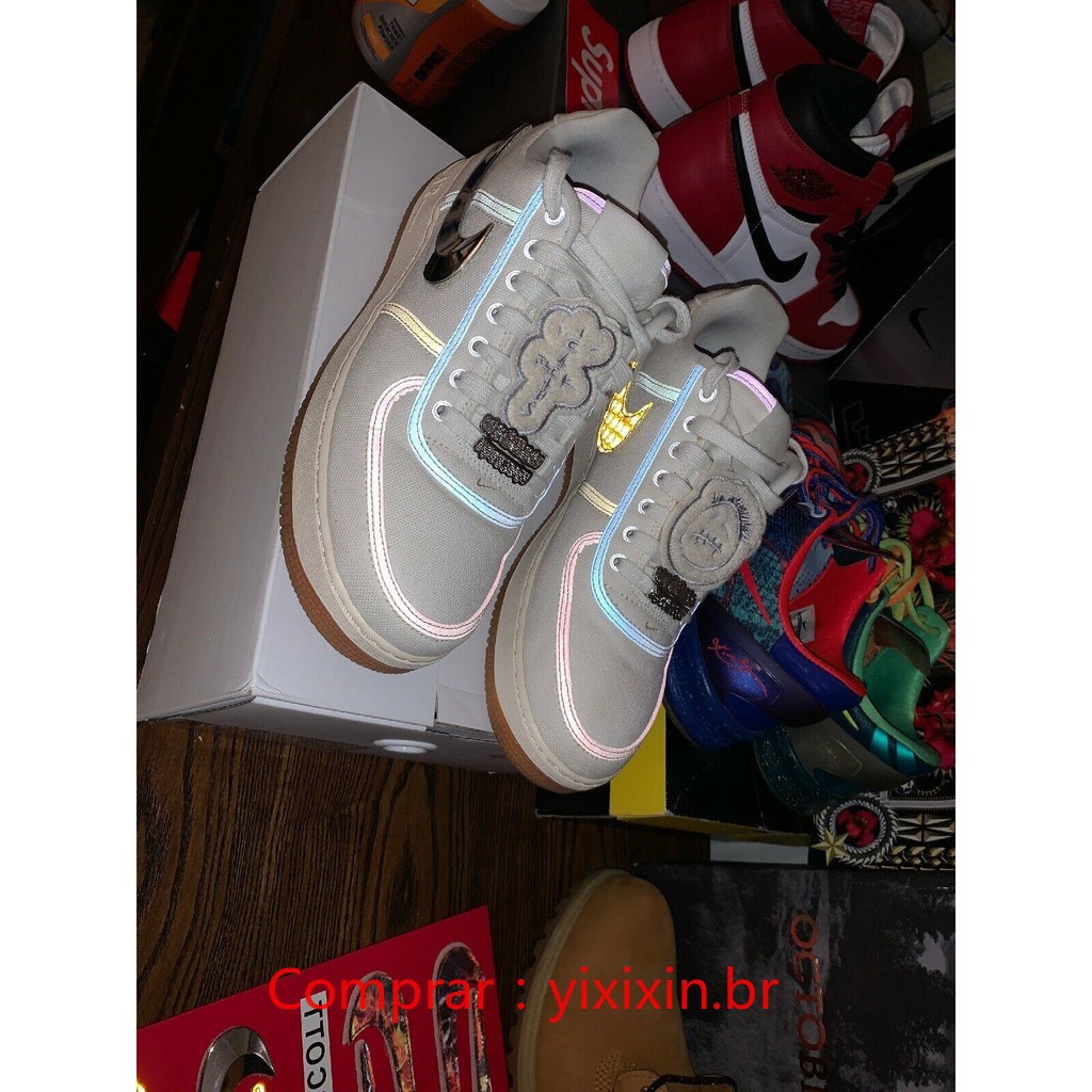 Factura adjunta zapatos deportivos Nike Air Force 1 Bass Travis Scott Af100 Af1 blanco Conplexcon 3m Aq4211 100 reflectantes Casuales Shopee Mexico