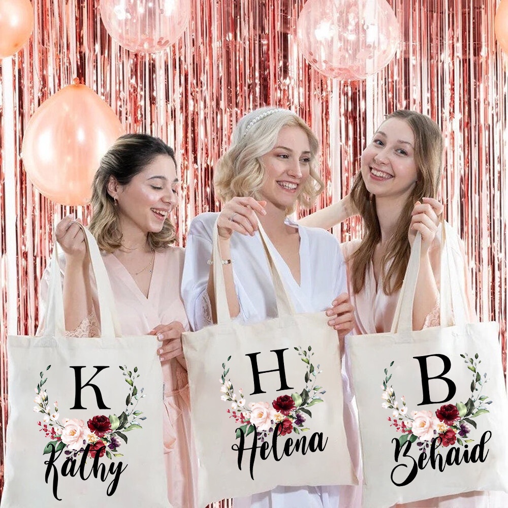 Estudiantes Universitarios Personalizados Bolso De Lona Con Nombre Personalizado Mujeres soulderbag Despedida De Soltera Dama De Honor Bolsas De Boda IFGB Shopee Mexico