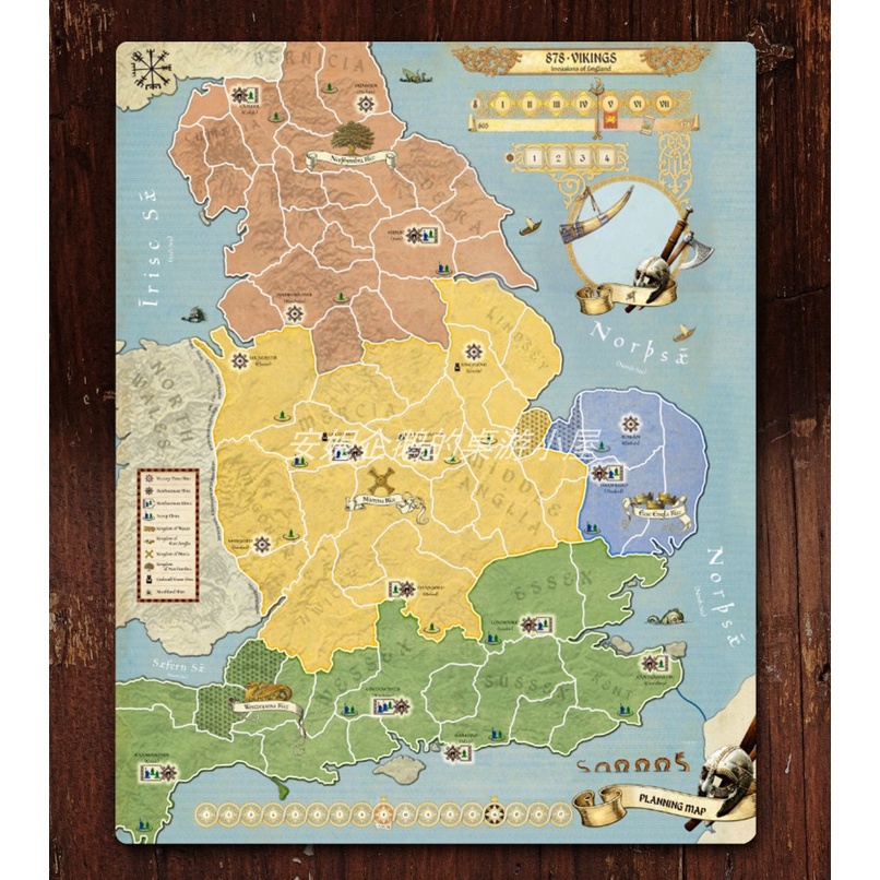 878 Invasión Vikinga Inglaterra Juego De Mesa Estera Mapa Tablero ...