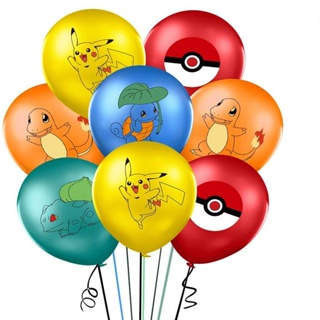 Globos de Pikachu de Pokemon para fiesta de cumpleaños, suministros de  fiesta de boda, vajilla, telón de fondo, juguetes para niños