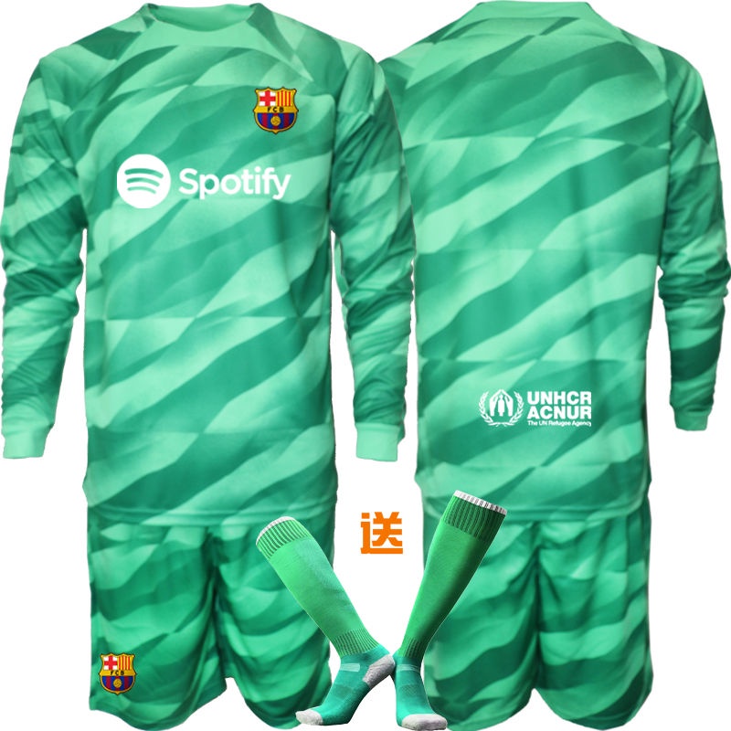 Barcelona futbol portero Ter Stegen N 1 jersey portero jersey de futbol conjunto verde de manga larga de manga corta Shopee Mexico