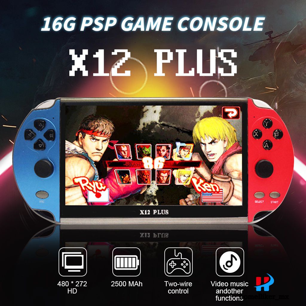 Consola De Juego X12 para consola de juegos PSP, reproductor de juegos  portátil integrado 2000 para GBA FC, Kit de juegos