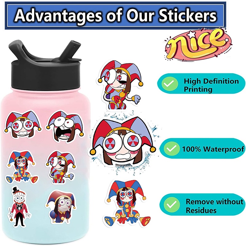 Set De 120 Pegatinas De Circo Digital Y Dibujos Animados – Resistentes Al Agua Y Al Sol, Ideales Para Decorar Portátiles, Botellas, Patinetes Y Más