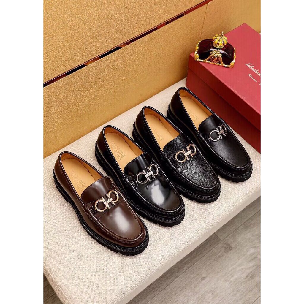 Salvatore Ferragamo ropa de hombre clasico negocios mocasines zapatos formales de cuero Shopee Mexico