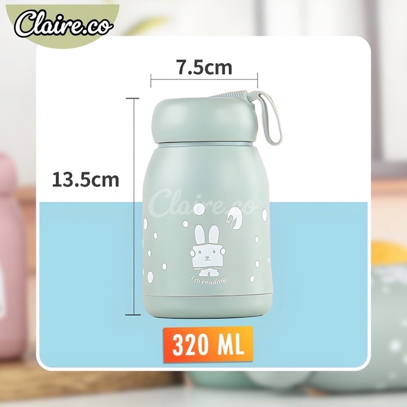 Thermos TERMOS Mini Botella De Vidrio 330ml Bebé Agua Caliente Termo Para  Beber Lindo Conejo