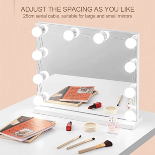  Espejo de mesa de tocador, espejo de maquillaje redondo de pie, espejo  de tocador de mesa iluminado, con control táctil, con brillo ajustable, espejo  de maquillaje, luces LED iluminadas regulables 