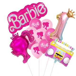 Barbie Muñeca Forma De Dibujos Animados Película De Aluminio Globo Fiesta  De Cumpleaños Decoración De Juguete Juego De Globos