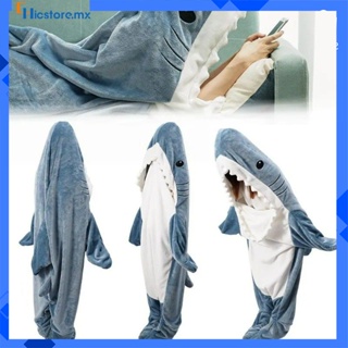 Wearable Fleece Hoodie Manta Tiburón Bolsa de dormir Pijama Mantas