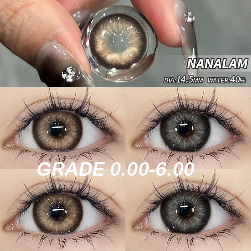 Lentes De Contacto De Colores Graduados EYESHARE NANALAM Poder 0.00 6.00 Grados