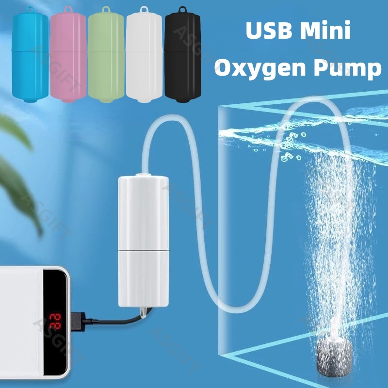 Comprar Mini bomba de aire y oxígeno para acuario, 5V, 1W, tanque de peces,  compresor de aire silencioso USB, oxigenador de pesca portátil