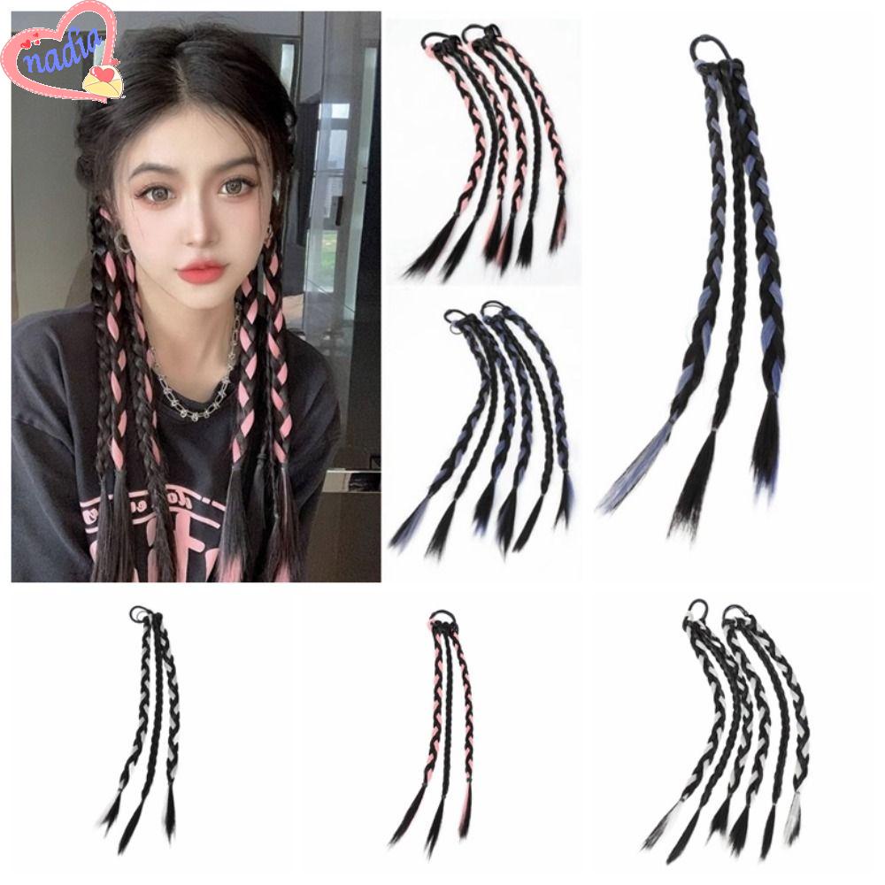 NADIA Peluca De Trenza De Boxeo , Banda De Pelo Elástico Falso Cola De