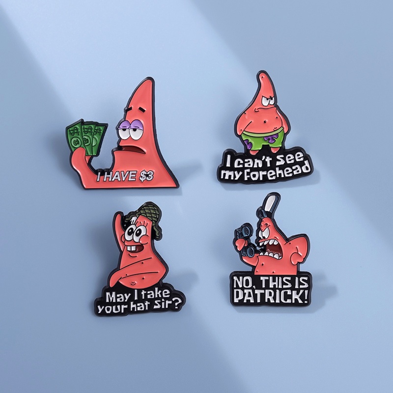 Dibujos Animados Divertido Patricio Estrella Esmalte Broches