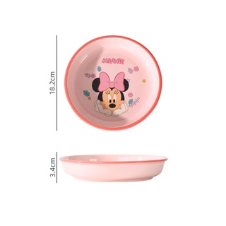 Disney-vajilla de cerámica con dibujos animados de Mickey Mouse y Minnie  Mouse, cuenco de arroz