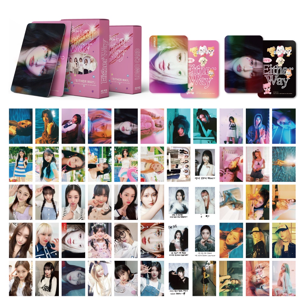 55pcs IVE Hologram Laser Lomo Cards THE 1ST EP MINE Either Way Album ...