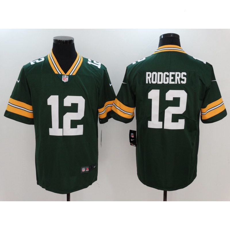 Bordado Homens Green Bay Packers 12 Aaron Rodgers Verde Limitada Camiseta De Futbol Americano NFL Jersey Shopee Mexico