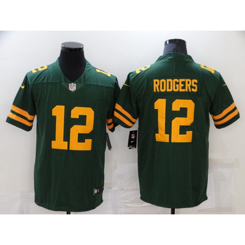 Bordado Homens Green Bay Packers 12 Aaron Rodgers Verde Limitada Camiseta De Futbol Americano NFL Jersey Shopee Mexico