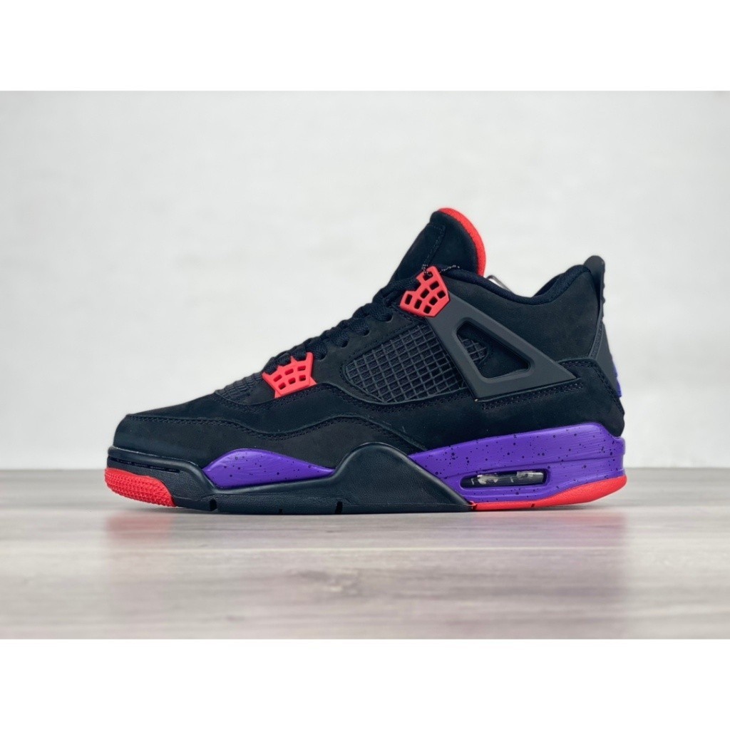 Jordan 4 negro con morado top