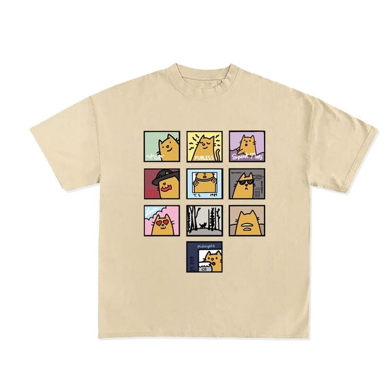 thumbnail image 1 of 2024 Nuevo Taylor Swift Las Eras Tour Concierto Merch Gato Cuello Redondo Algodón T Manga Corta Casual Top Hombre/Mujer Camisas De Pareja, 1 of 4