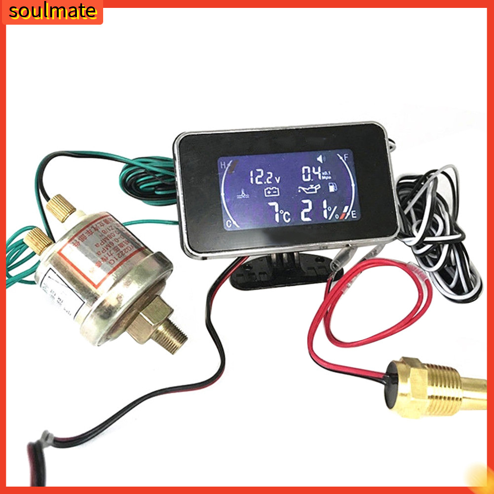 Medidor 3 En 1 LCD Para Coche Y Camión: Voltímetro, Presión De Aceite Y Temperatura De Agua | Rango -10 A 110°C, 9-36V, Montaje Directo, Pantalla Digital