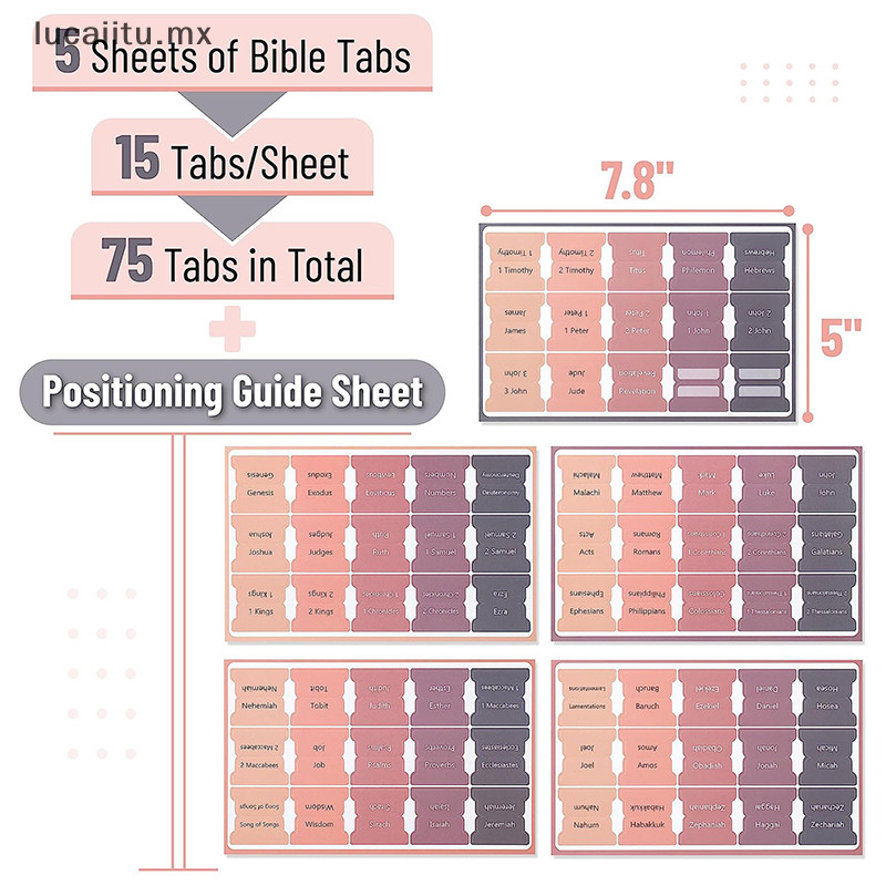 LUC Tabs De La Biblia , 75 , Colorido , Pestañas Laminadas Para Las ...