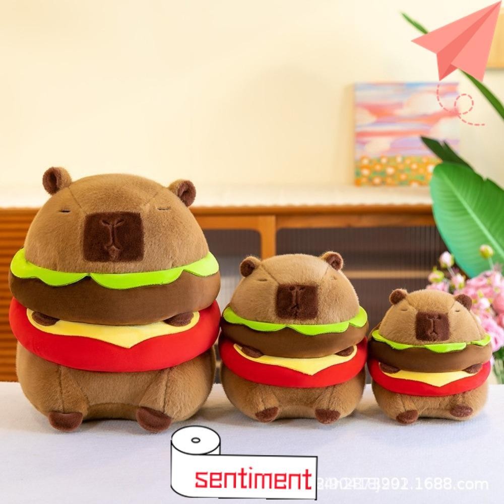 Peluche Capybara Hamburguesa Súper Suave – Juguete De Peluche De Animales Para Regalar En Navidad O Día Del Niño