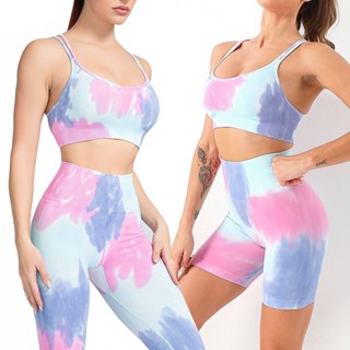 Pantalones de Fitness sin costuras Tie-dye para mujer/pantalones