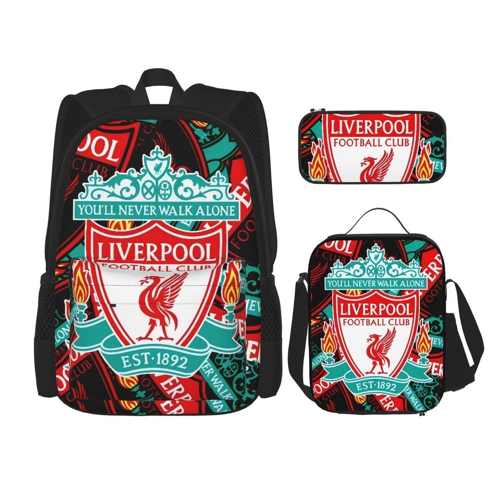 Liverpool 3 Piezas Set Mochila Con Bolsa De Libro Escolar Caja De Almuerzo Estuche De Lapices Para Ninos Y Ninas Shopee Mexico