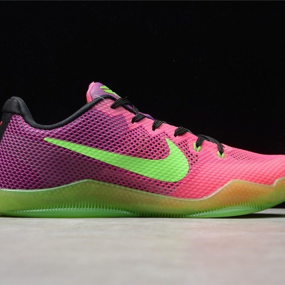 Original puro kobe 11 EM kobe 11 asesino verde purpura combate real resistente al desgaste zapatos de baloncesto