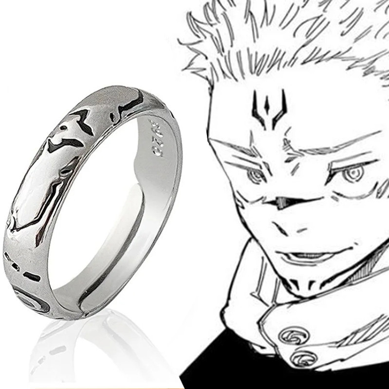 Anime Jujutsu Kaisen Ryomen Sukuna Anillos Color Plata Ajustable Anillo  Unisex | Shopee México