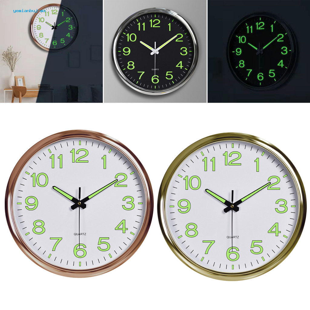 Wall Clock with Glow in the Dark Hands Tickfree and Ultraquiet
