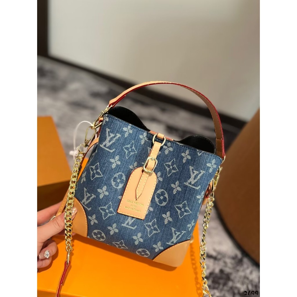 Lv Tote Bag Tote Denim Contador Textura Moda Bolso Femenino Shopee Mexico